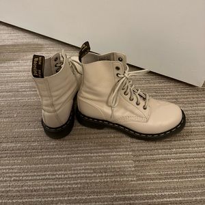 Beige Virginia leather Doc Martens